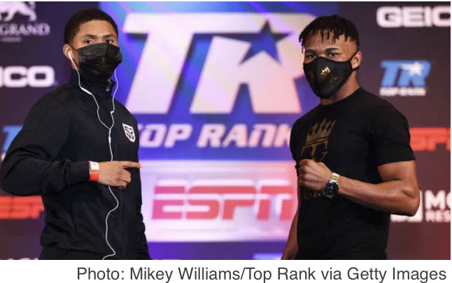 SHAKUR STEVENSON I KAHN CLARY NA KONFERENCJI PRASOWEJ PRZED SOBOTNIĄ WALKĄ.