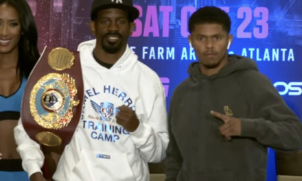 JAMEL HERRING I SHAKUR STEVENSON NA KONFERENCJI PRASOWEJ PRZED SOBOTNIĄ WALKĄ