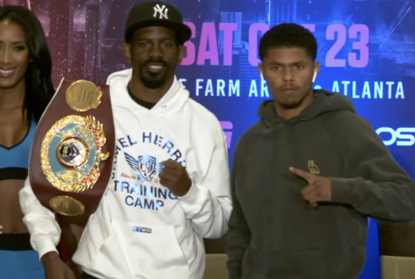 JAMEL HERRING I SHAKUR STEVENSON NA KONFERENCJI PRASOWEJ PRZED SOBOTNIĄ WALKĄ