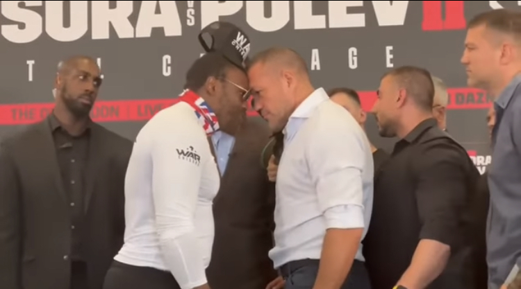 DERECK CHISORA I KUBRAT PULEV PO KONFERENCJI PRASOWEJ PRZED GALĄ W LONDYNIE