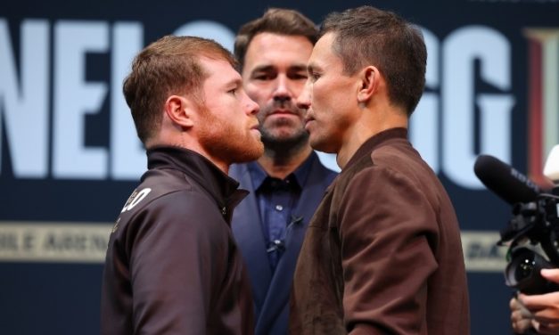 CANELO ALVAREZ I GENNADIY GOLOVKIN NA CZWARTKOWEJ KONFERENCJI PRASOWEJ.