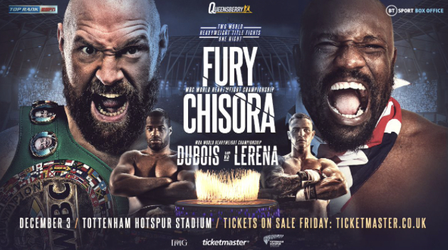 TYSON FURY VS DERECK CHISORA W GRUDNIU NA GALI W LONDYNIE