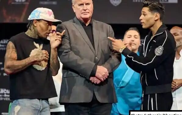 GERVONTA DAVIS I RYAN GARCIA PODCZAS KONF. PRASOWEJ NA DWA DNI PRZED WIELKĄ WALKĄ