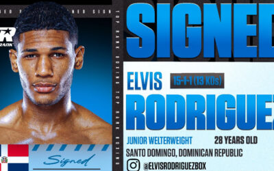 ELVIS RODRIGUEZ PODPISUJE KONTRAKT Z TOP RANK I POWRÓCI NA GALI LOPEZ VS. CLAGGETT!